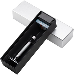 Бритвенный набор для мужчин Merkur Solingen, 3 предмета: станок Т- образный 24С, подставка, лезвия 10 штук, в картонной коробке