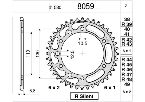 Звезда ведомая Ognibene 8059-R42 (JTR479.42)