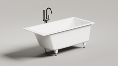 Salini 105022M CASCATA KIT 150x70 Встраиваемая ванна с прямоугольной чашей, регулируемые ножки, донный клапан 