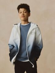 Куртка непромокаемая с капюшоном для мальчика Next E82-308, Белый, Черный