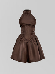 Платье Agdali Brand 1828 однотонное с юбкой-баллон и открытой спинкой