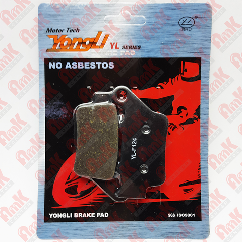 YL-F124 Тормозные колодки дисковые мото YONGLI Organic (FDB2005P)