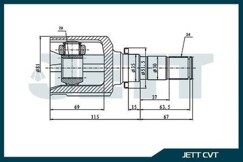 ШРУС внутренний JETT V40-4049