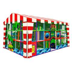Детский уличный игровой лабиринт с крышей «Волшебный Берег» 8,61×6,15×5,2 м