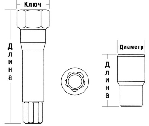 Гайка колёсная M12x1.5 RH L38 KOSEI