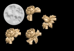 Силиконовый молд № 2207 Набор уголков Розы 4 в 1