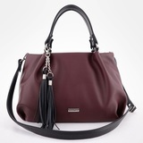 Сумка Саломея 607 наппа бордо + черный