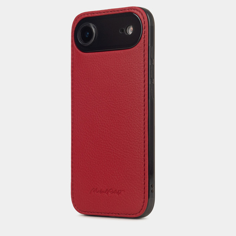 Чехол-накладка для iPhone 17 Air из кожи теленка, красного цвета
