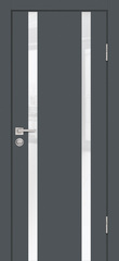 Дверь P-9 / Цвет Графит / белоснежный лакобель / Двери PROFILO PORTE