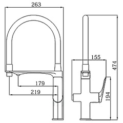 Смеситель для кухни со встроенным фильтром HAIBA HB76816-3 графит