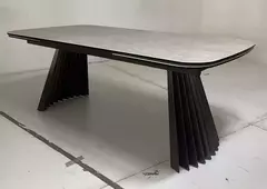 Стол ASTRID 200 TL-102 Бежевый мрамор, испанская керамика / Темно-серый каркас, DISAUR