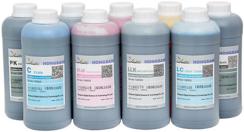 Комплект водорастворимых чернил для 9-ти цветных широкоформатных плоттеров Epson. 9x1000 мл