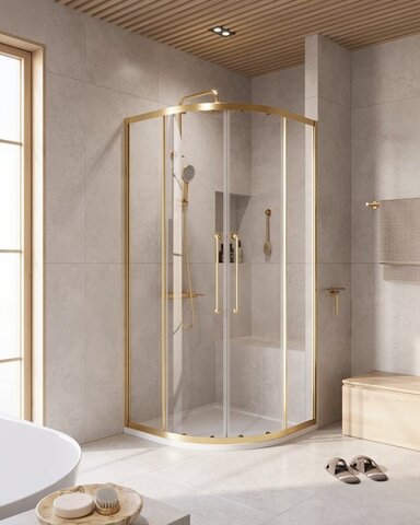 Cezares RELAX-304-R-2-90-C-BORO Душевой уголок, отделка Брашированное золото