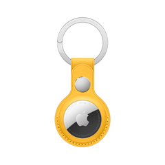 Кожаный брелок с заводным кольцом Apple Leather Key Ring для AirTag, Meyer Lemon (Лимонный сироп)