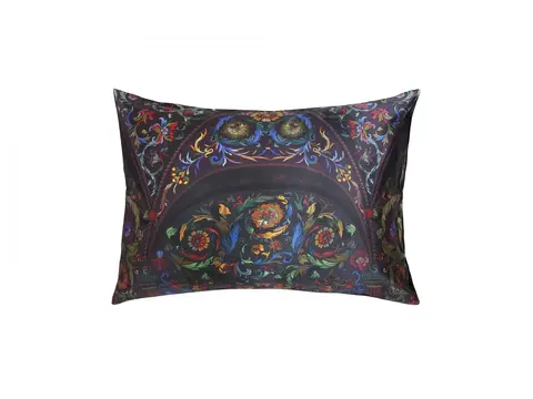 Наволочка 50х70 Mollen Хоромы ежевично-черная шелковая