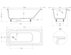 Salini 102027MF ORLANDA 170x75 Встраиваемая ванна с прямоугольной чашей, регулируемые ножки, RAL полностью