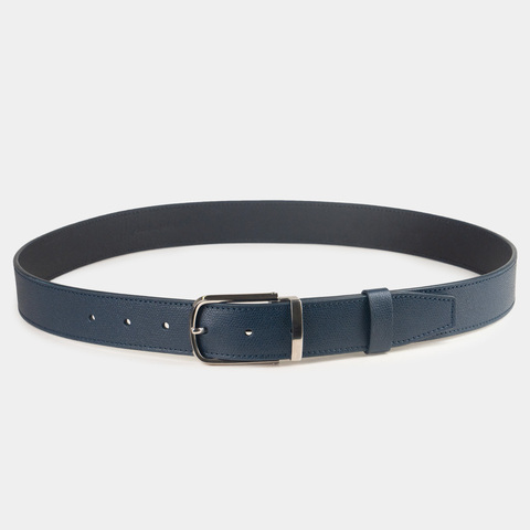 Ремень 38мм из кожи сафьяно, синего цвета