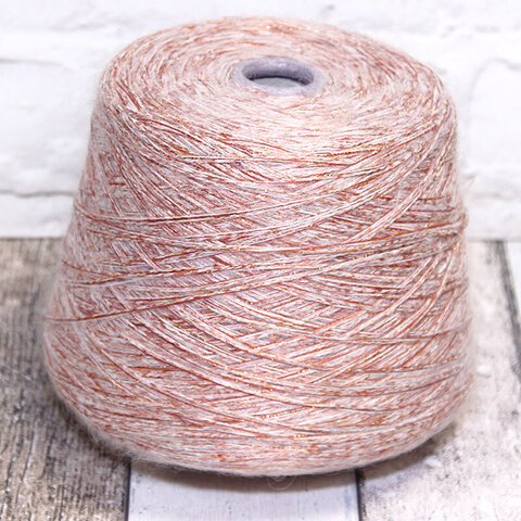 Смотка вискоза/люрекс/кидмохер 300 медно-серый