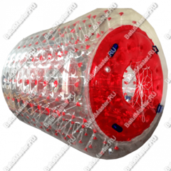 Аттракцион Водный роллер (Гидророллер) "Прозрачно-красный" ПВХ, 2*1.8*1.8 м