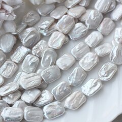 Жемчуг натуральный барочный, прямоугольный, 17,9-19,5 мм, 1 нить, Ж031