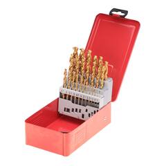 Набор сверл по металлу 1-13мм 25шт DIN338 HSS-G TiN 130° TL3000 (мет. кейс) Ruko 258215T(K)