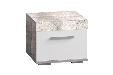 Тумба прикроватная Инстайл бетон / белый