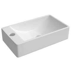 Aqueduto PEQL0210 AQD PEQUENO Раковина накладная/подвесная прямоугольная мини левая,  380*220, белый глянцевый фото