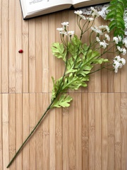 Ромашки луговые искусственные, Белые, d цветочка - 2,5 см, ветка 52 см, 1 ветка