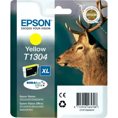 Картридж струйный Epson T1304 C13T13044012 желтый (10.1мл) для Epson B42WD