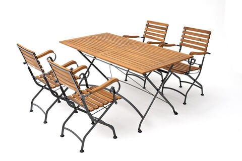 Обеденный комплект Joygarden ЛАТА L стулья с подлокотниками, коричневый