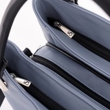 Сумка Саломея 203 гладкий серо-голубой + черный