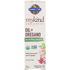 Garden of Life, MyKind Organics, масло орегано, сезонные капли, 30 мл (1 жидк. унция)