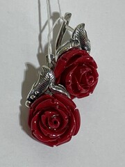 Роза  (серьги из серебра)