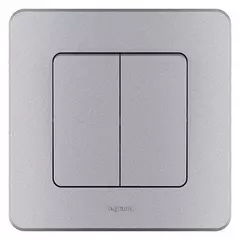 INSPIRIA Выключатель 2-кл. алюминий 673622