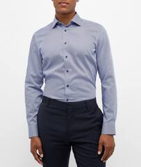 Сорочка мужская Eterna Slim Fit 4002-F170-16 с сине-голубым принтом