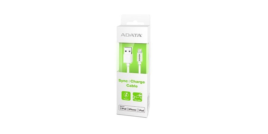Кабель ADATA Lightning-USB для iPhone, iPad, iPod (сертифицирован Apple) 1м