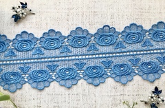 Кружево плетеное, ш. 12 см, голубой