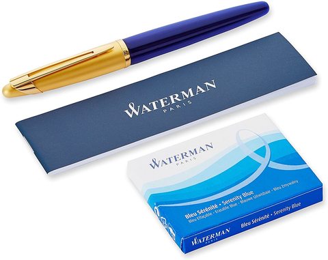 Ручка перьевая Waterman Edson Sapphire Blue GT, F (S0102060)