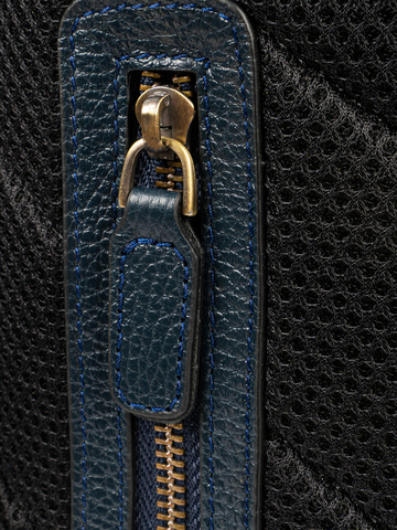 Кожаный рюкзак синего цвета