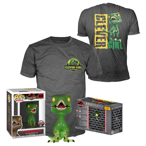 Набор Funko POP! Jurassic Park: Clever Raptor + T-Shirt (S)