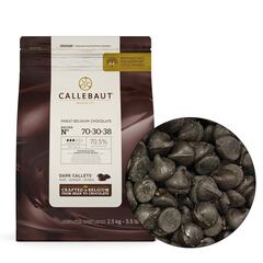 Горький черный бельгийский шоколад 70,4% Callebaut, 2,5 кг