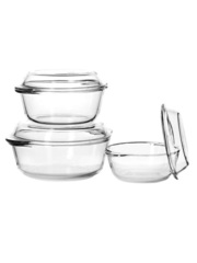 Набор из 3-х кастрюль с крышками 2,1 / 1,45 / 0,84 литра Borcam 159021 набор стеклянной жаропрочной посуды для запекания