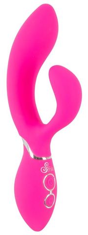 Ярко-розовый вибратор-кролик Bendable Rabbit Vibrator - 19,8 см.