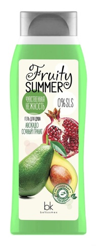 BelKosmex FRUITY SUMMER Гель для душа авакадо сочный гранат  500г