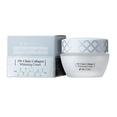 3W Clinic Collagen Whitening Cream - Восстанавливающий крем для лица с коллагеном