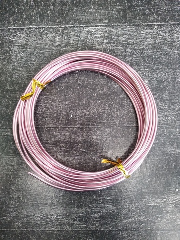 Алюминиевая проволка 2мм (5метров) цвет розовый