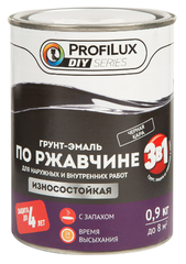 Грунт-эмаль по ржавчине 3в1 цвет чёрный 0.9 кг (под заказ)