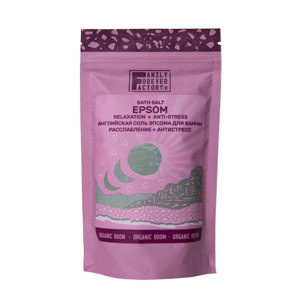 Family Forever Organic Boom Соль Английская Эпсома для ванны "РАССЛАБЛЕНИЕ + АНТИСТРЕСС" 300г