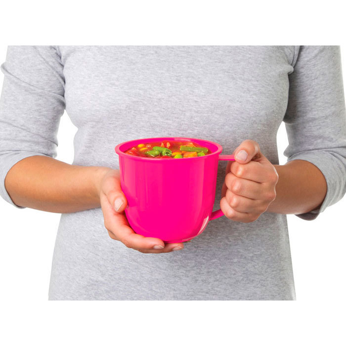 Кружка суповая для СВЧ Sistema "Microwave" 900 мл, цвет Розовый