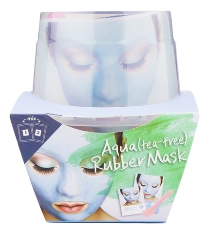 LINDSAY МАСКА АЛЬГИНАТНАЯ ДЛЯ ЛИЦА С МАСЛОМ ЧАЙНОГО ДЕРЕВА LUXURY MAGIC MASK CUP AQUA, 65 G + 6,5 G